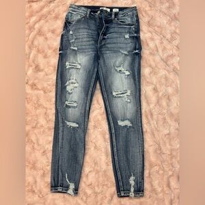KanCan Dark Wash Distressed Skinny Jeans